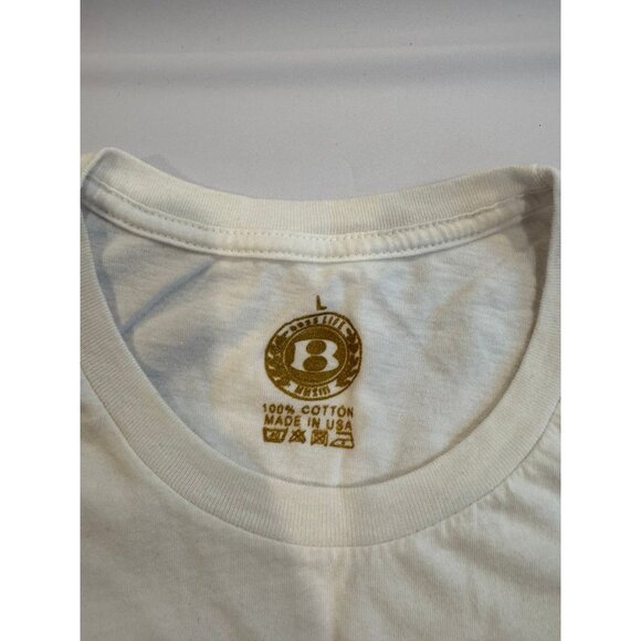Boss Life Brand Men’s T-Shirt L White Black Logo 100% Cotton Made in USA - Picture 3 of 5